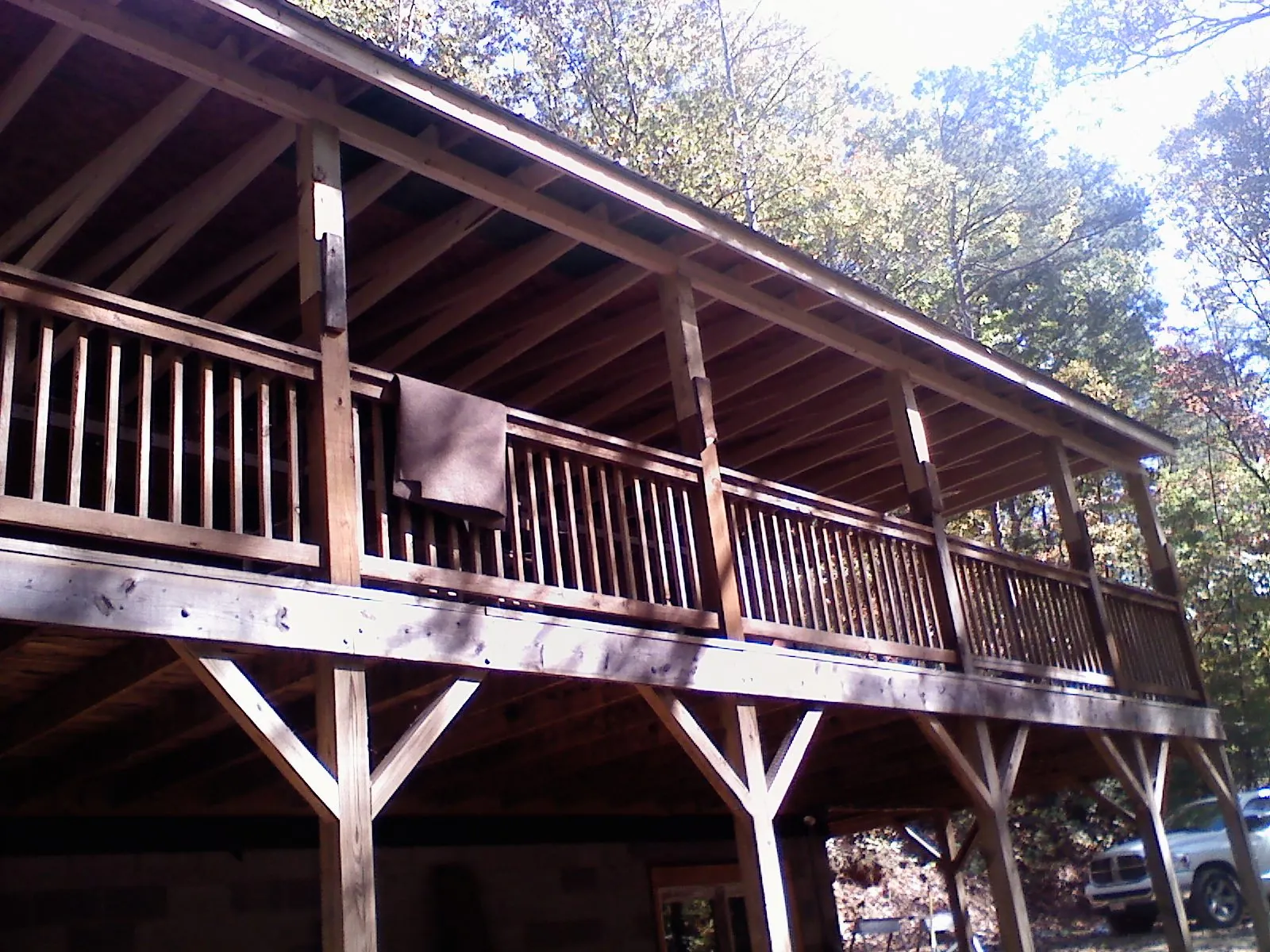 Timber framing under a new elevated porch and deck — Roof Leak Repair in East Chicago by Roofing Brothers